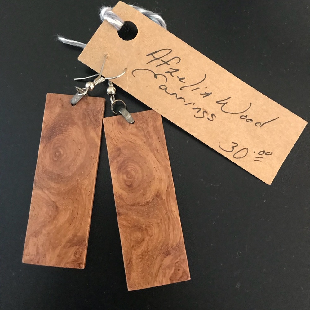 Forest Life Creations Afzelia wood Earrings